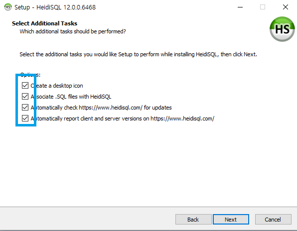 HeidiSQL 설치 진행 화면 1