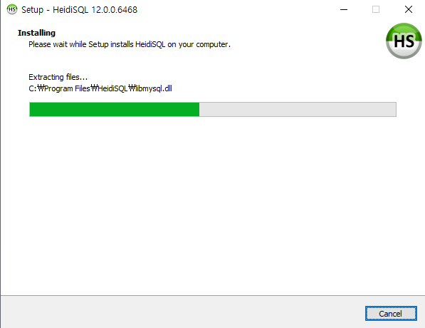 HeidiSQL 설치 진행 화면 2